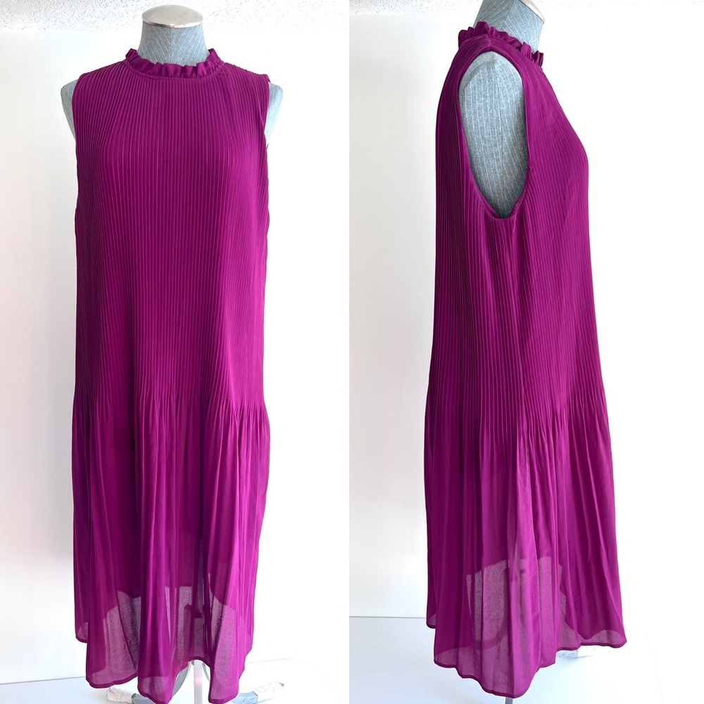 Melloday Sleeveless Sheath Dress Pleated Dropped Waist Large Like New